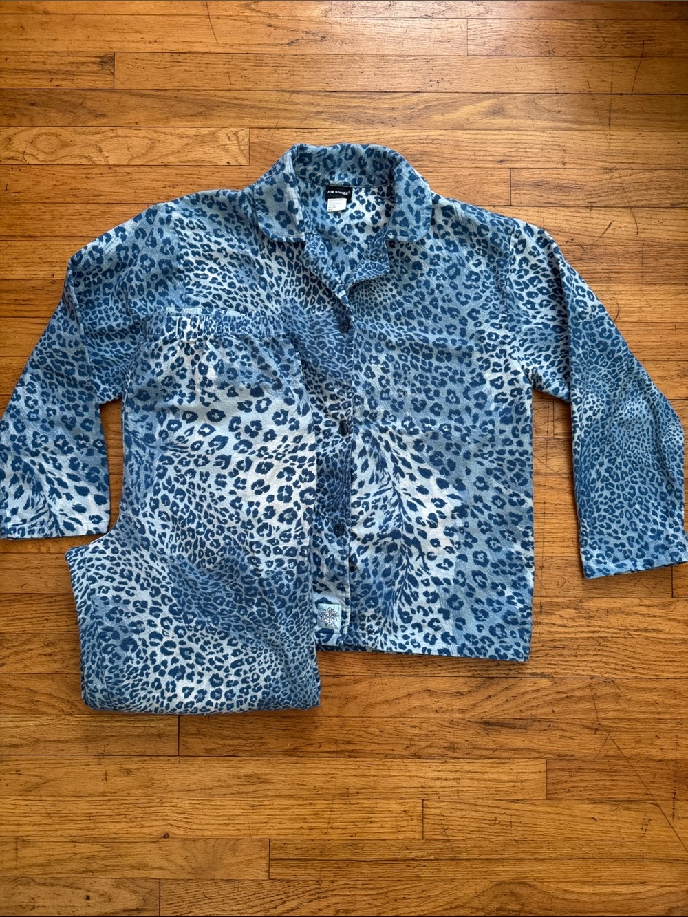 Rare! Joe Boxer Blue Leopard Print Pajama Set
